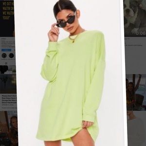 lime green oversized sweater dress